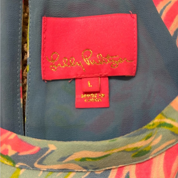 Lilly Pulitzer Floral Midi Dress - Pink and Blue - Picture 5 of 5